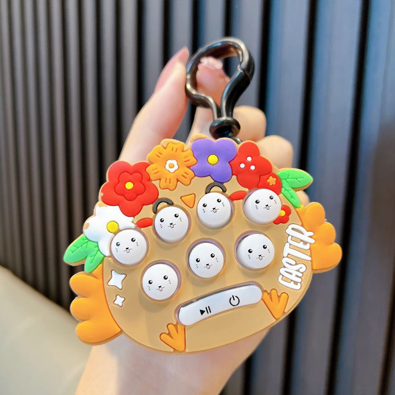 Wholesale Cartoon Hamster Decompression Toy Mini Game Machine Christmas Plastic Keychain